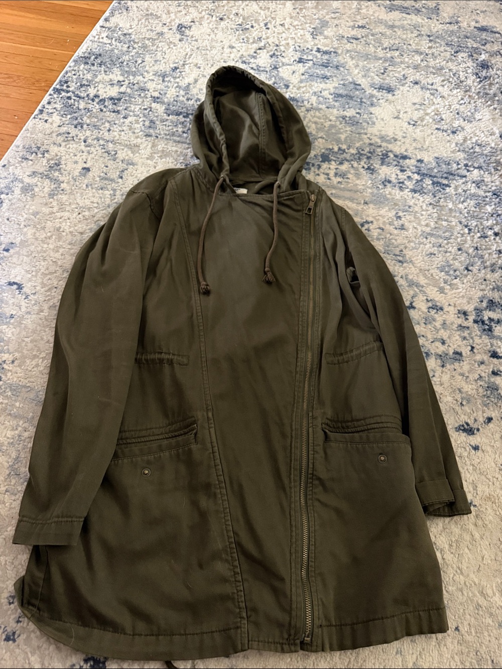 Old Navy Olive Green Hooded Military-Style Women's Field Jacket